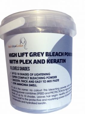 Polvo decolorante para cabello gris High Lift con Plex y queratina 10 niveles